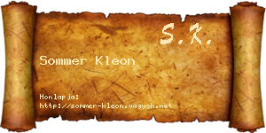 Sommer Kleon névjegykártya